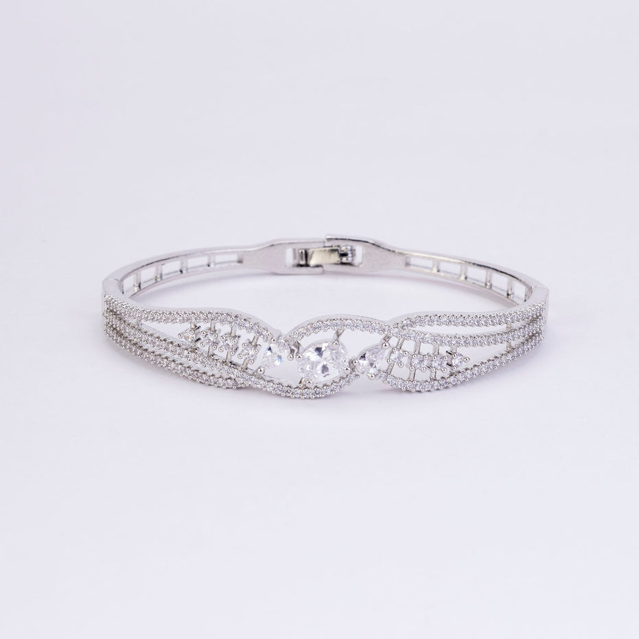 Bracelet - Eternity Spark Rhodium Plated Bracelet - Opal Touch