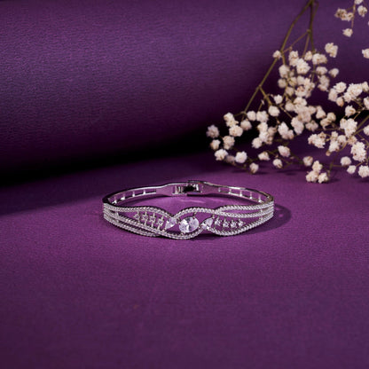 Bracelet - Eternity Spark Rhodium Plated Bracelet - Opal Touch