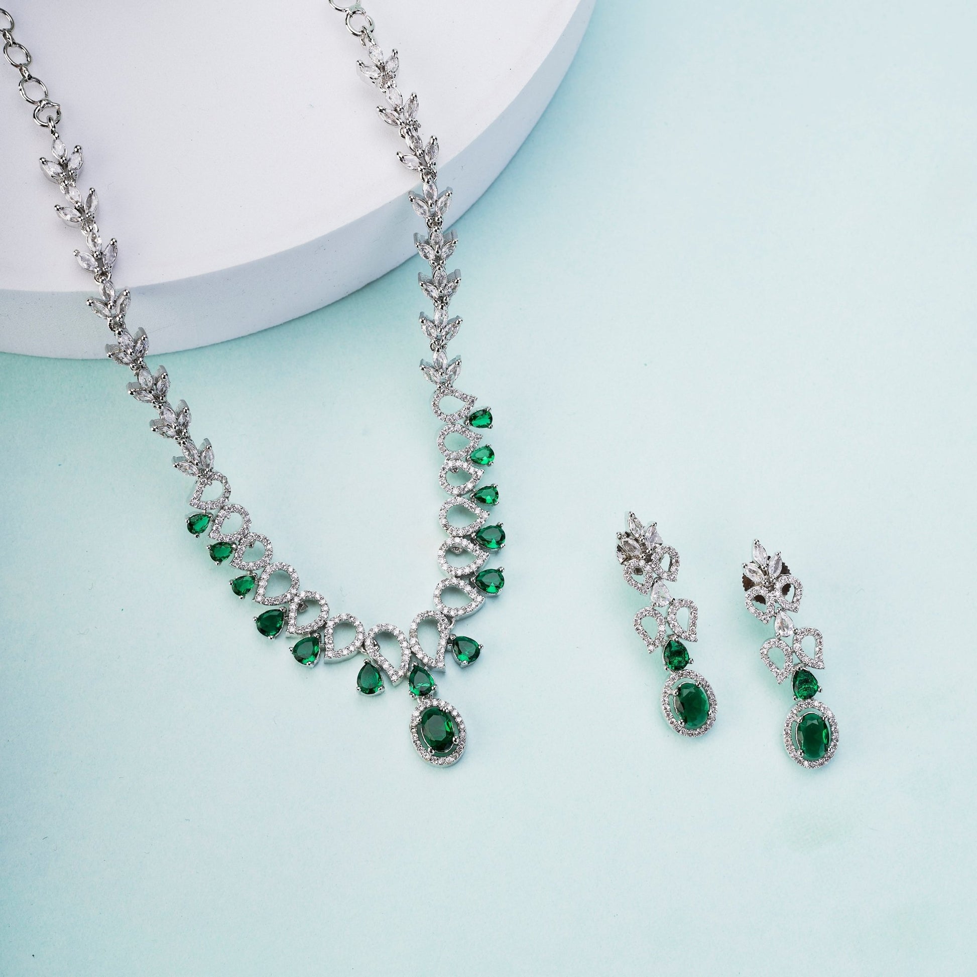 Necklace - Ethereal Bloom Rhodium Necklace - Opal Touch