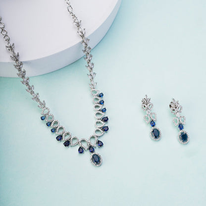 Necklace - Ethereal Bloom Rhodium Necklace - Opal Touch