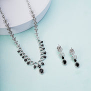 Necklace - Ethereal Bloom Rhodium Necklace - Opal Touch