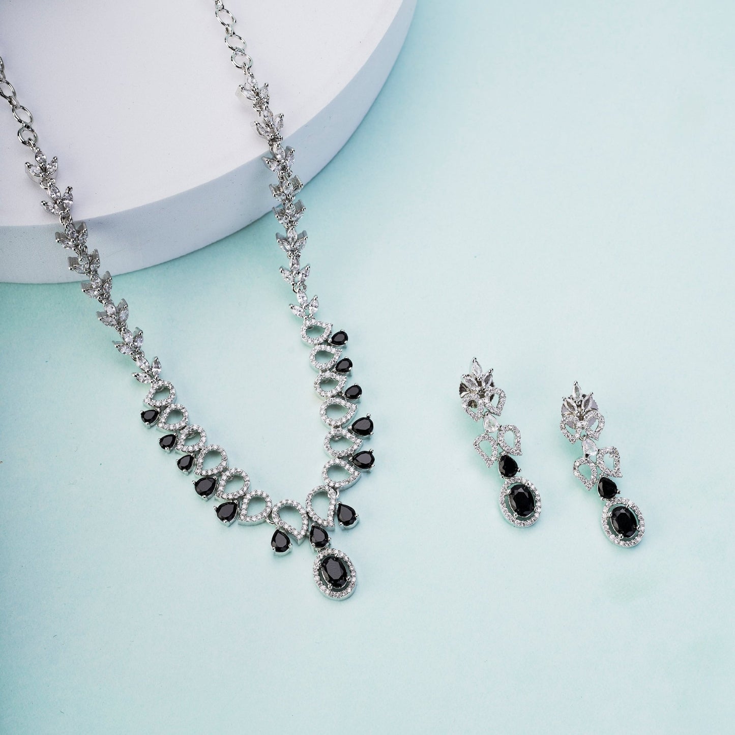 Necklace - Ethereal Bloom Rhodium Necklace - Opal Touch