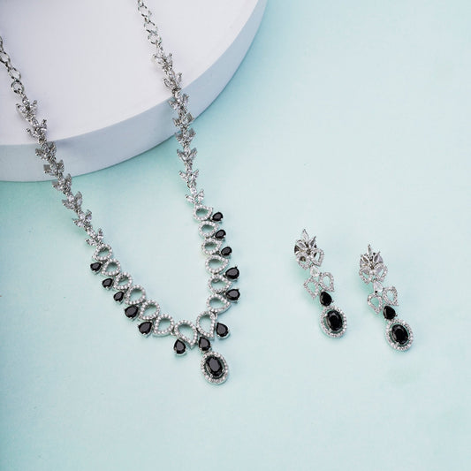 Necklace - Ethereal Bloom Rhodium Necklace - Opal Touch