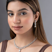 Necklace - Ethereal Bloom Rhodium Necklace - Opal Touch