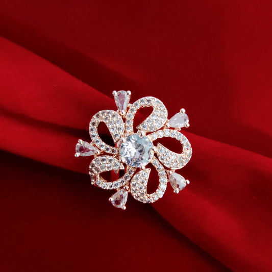 Opal Touch - Ethereal Charm White Rose Gold Ring - Ring