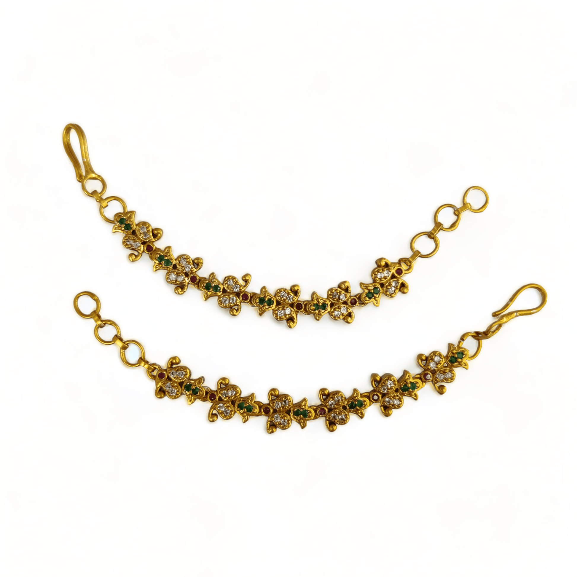 Opal Touch - Ethereal Enchantment Matil - Red-Green-White Matte Plated Black - Ear Chain