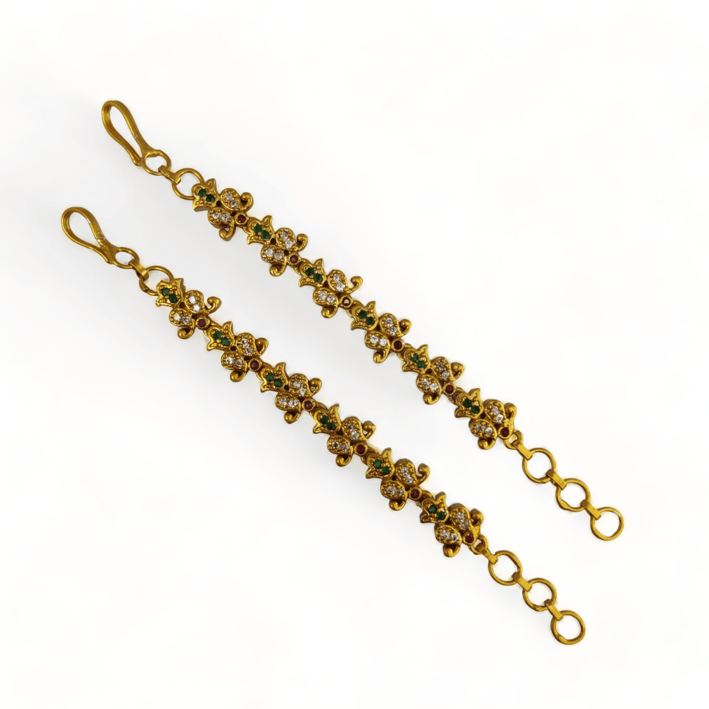 Opal Touch - Ethereal Enchantment Matil - Red-Green-White Matte Plated Black - Ear Chain