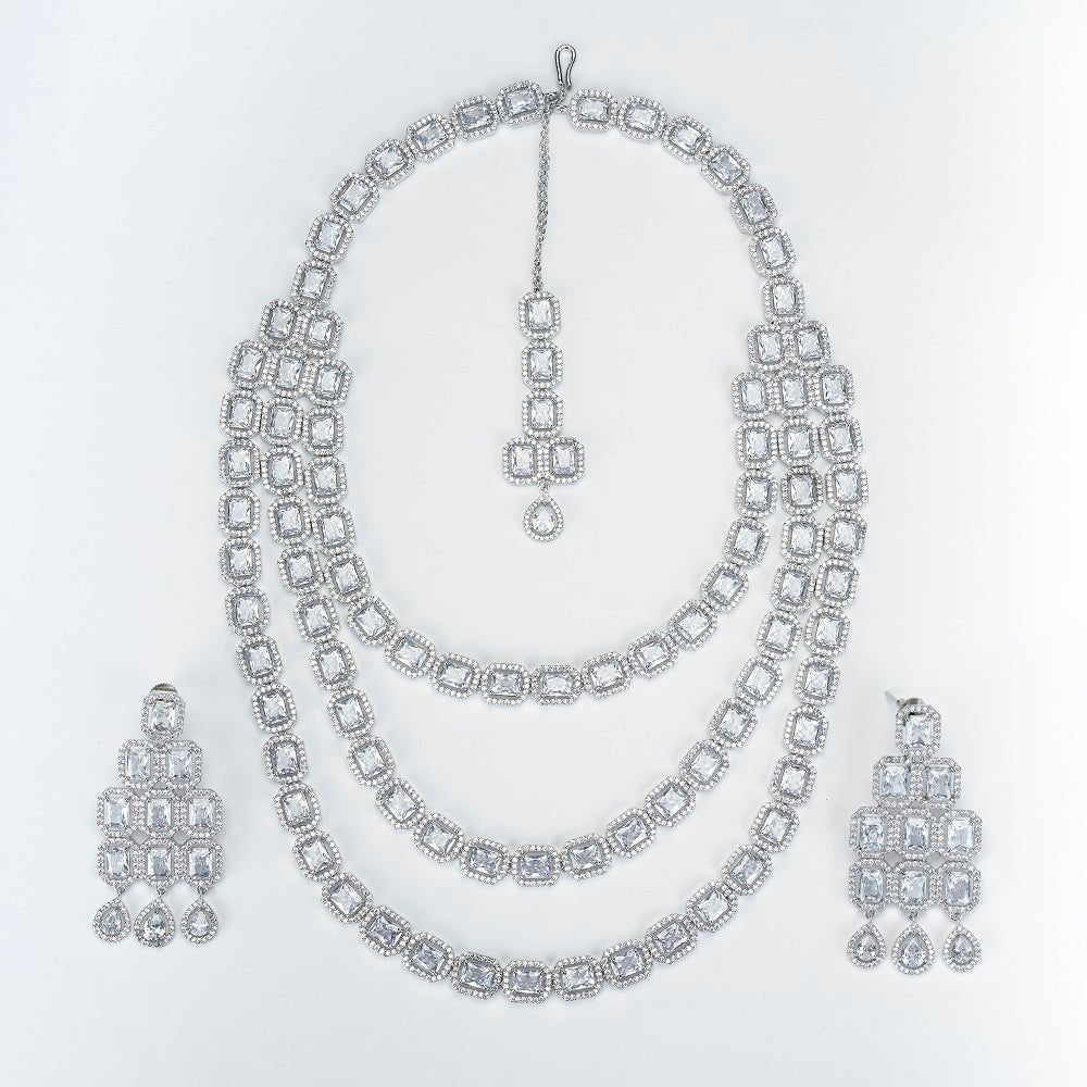 Opal Touch - Ethereal Rohdium Elegance Necklace - Necklace