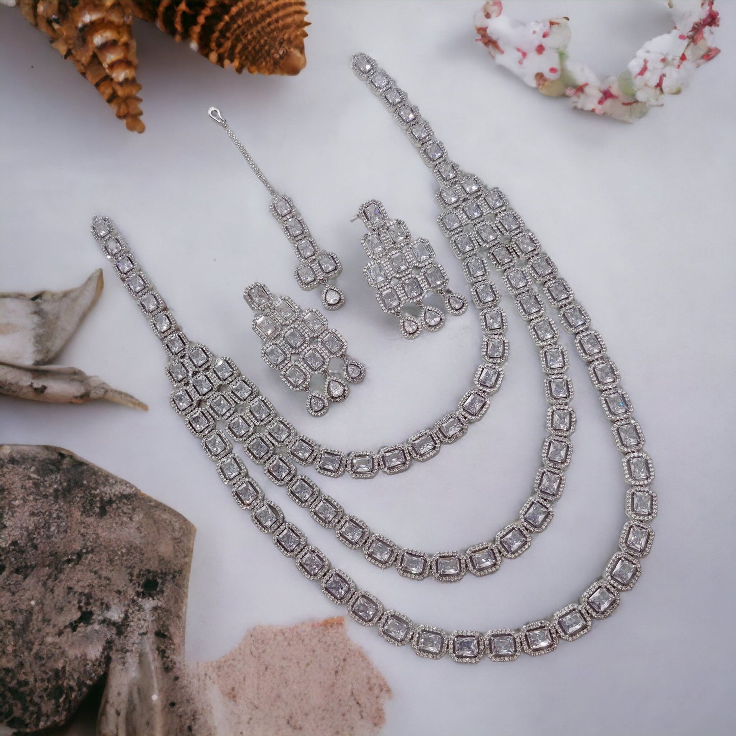 Opal Touch - Ethereal Rohdium Elegance Necklace - Necklace