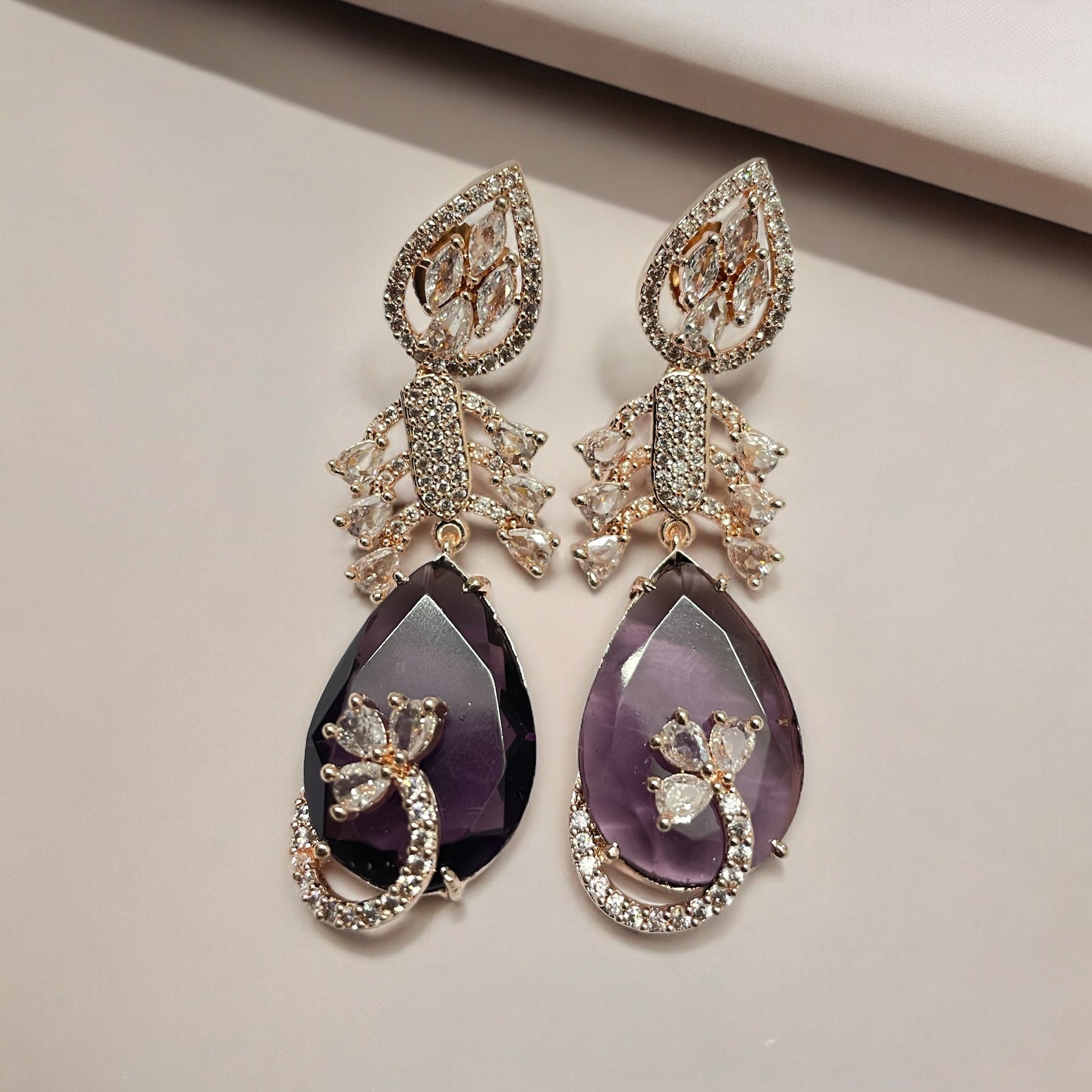 Opal Touch - Ethereal Whisper Rose Gold Earrings - Earrings