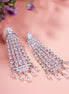 Opal Touch - Ethereal White Serenade: Brass Rhodium CZ Earrings - Earrings