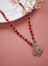 Locket Set - Ethnic Gemstone Mehendi Plated Locket Set with Sparkling Floral Pendant - Opal Touch