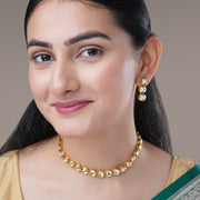 Necklace - Ethreal Glow Gold Plated Necklace Set - Opal Touch