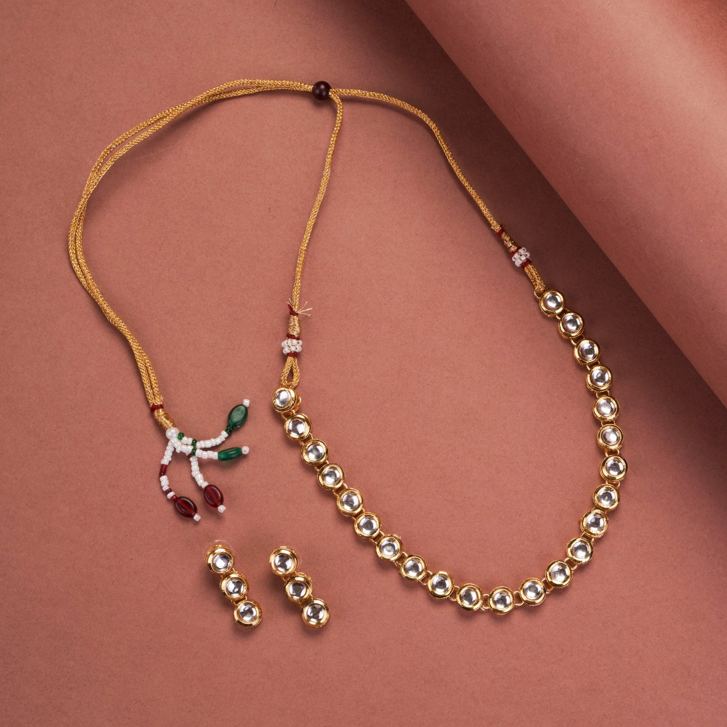 Necklace - Ethreal Glow Gold Plated Necklace Set - Opal Touch