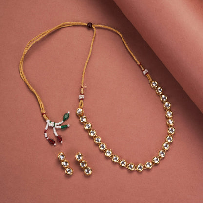 Necklace - Ethreal Glow Gold Plated Necklace Set - Opal Touch