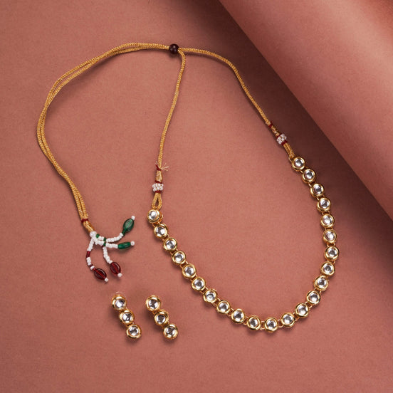 Necklace - Ethreal Glow Gold Plated Necklace Set - Opal Touch