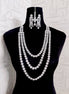 Opal Touch - Exclusive Silver Cz Long Necklace with Earrings and Tika - Necklace
