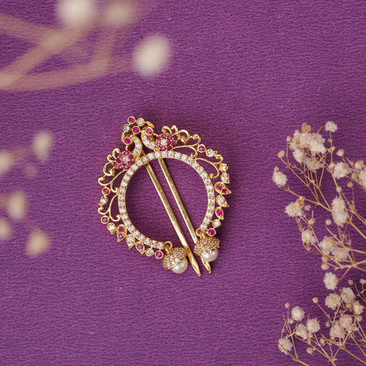 Opal Touch - Exquisite Artistry Red White Juda Pin - Juda Pin