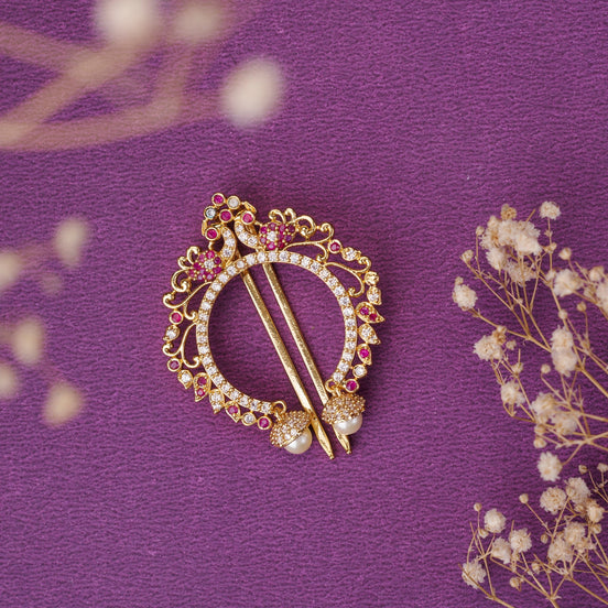 Opal Touch - Exquisite Artistry Red White Juda Pin - Juda Pin