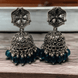Opal Touch - Exquisite Oxidized Jhumkas with delicate Hanging Moti - Jhumka
