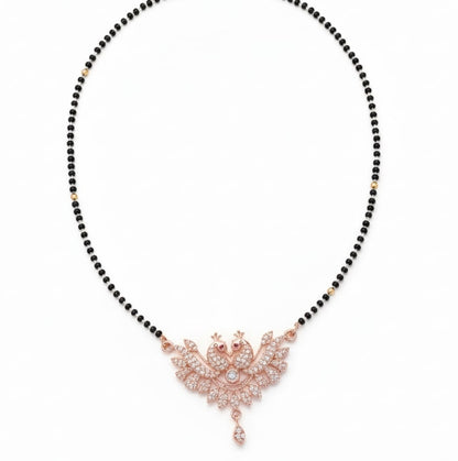 Exquisite Rose Gold Peacock Mangalsutra - Opal Touch