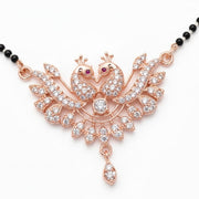 Exquisite Rose Gold Peacock Mangalsutra - Opal Touch