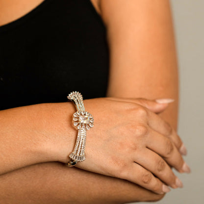 Opal Touch - Exquisite White Rhodium Bracelet - Bracelets