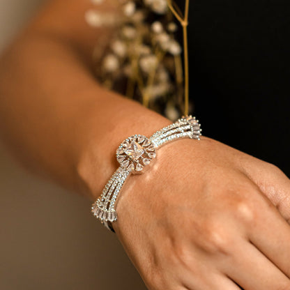Opal Touch - Exquisite White Rhodium Bracelet - Bracelets