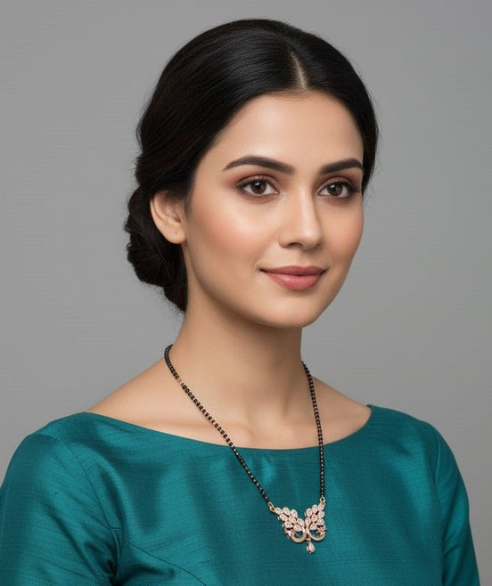 Fashionable Rose Gold Peacock Mangalsutra - Opal Touch