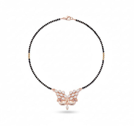 Fashionable Rose Gold Peacock Mangalsutra - Opal Touch