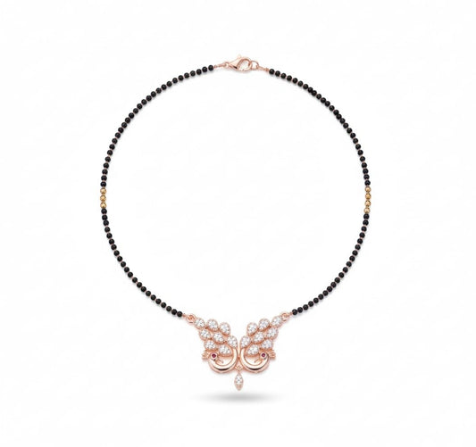 Fashionable Rose Gold Peacock Mangalsutra - Opal Touch