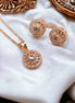 Opal Touch - Feminine Rose Gold Locket Set with Floral Motif - Locket Set