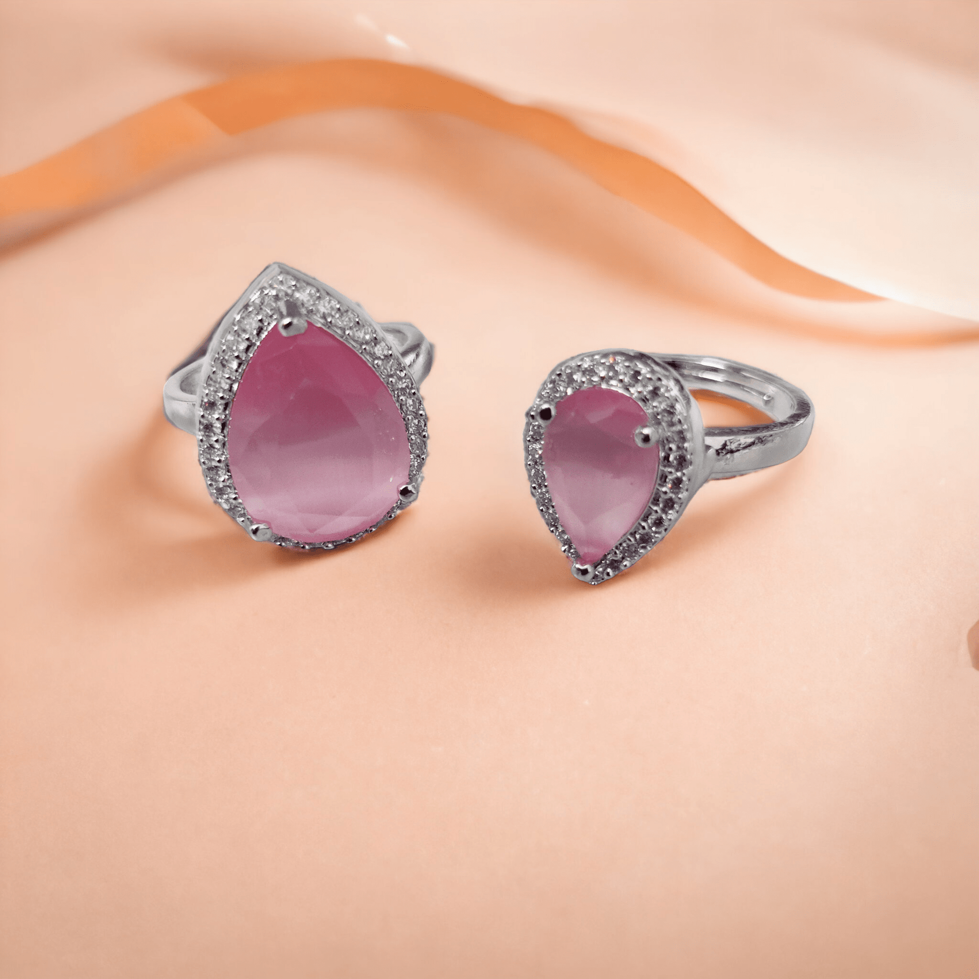 Opal Touch - Fiery Passion Crystal Ring in Rhodium - Ring