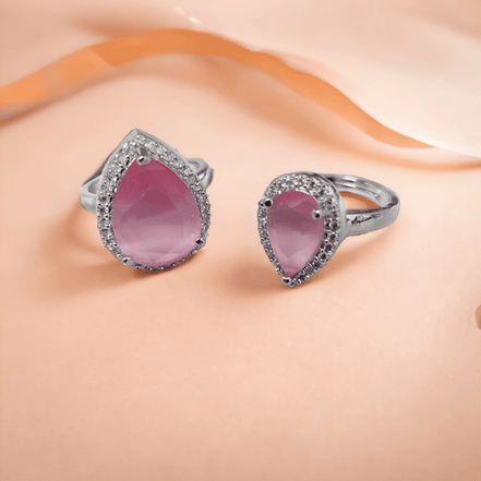 Opal Touch - Fiery Passion Crystal Ring in Rhodium - Ring