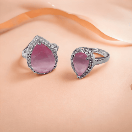 Opal Touch - Fiery Passion Crystal Ring in Rhodium - Ring