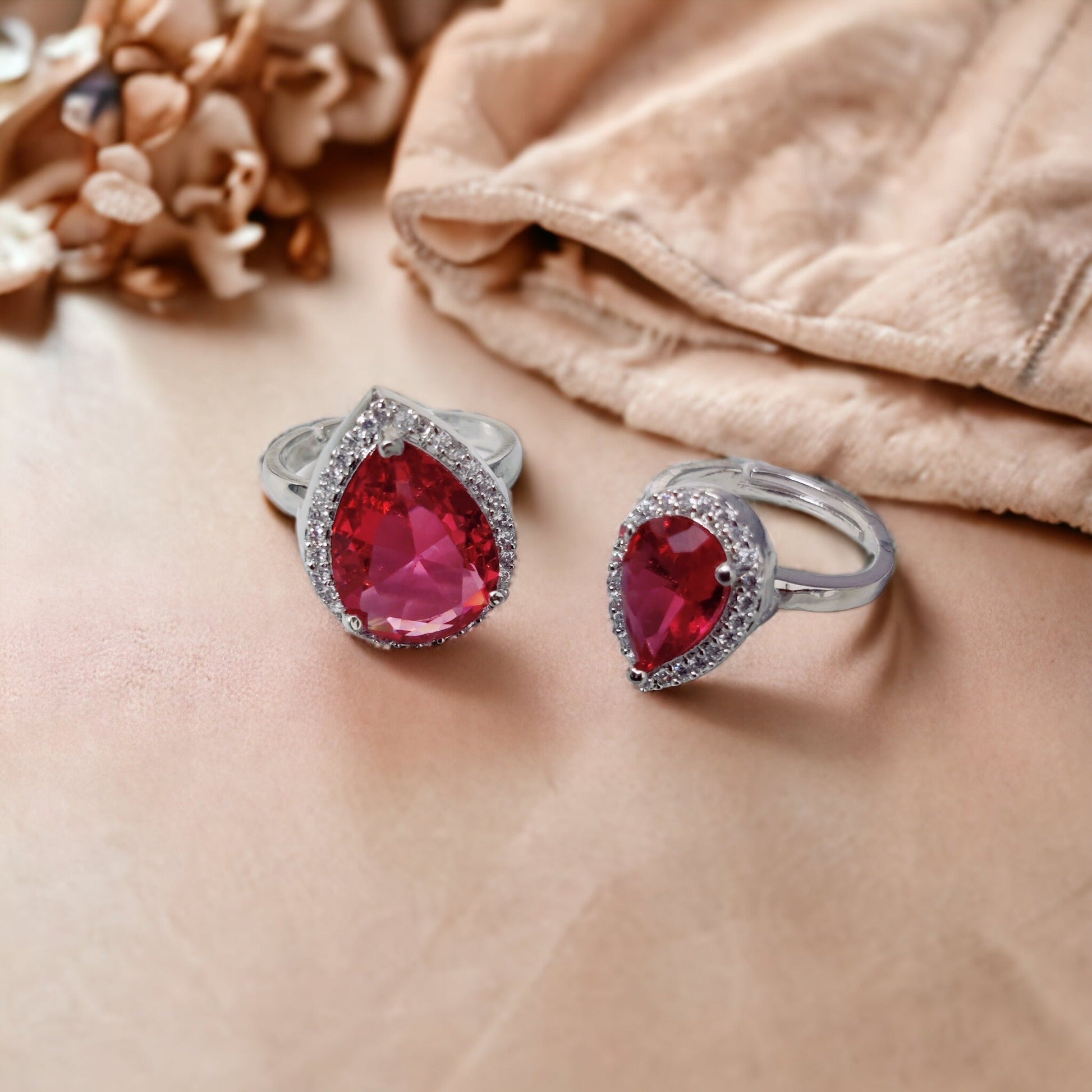 Opal Touch - Fiery Passion Crystal Ring in Rhodium - Ring