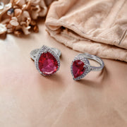 Opal Touch - Fiery Passion Crystal Ring in Rhodium - Ring