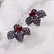 Opal Touch - Fiery Red-White Black Plated Studs - Studs