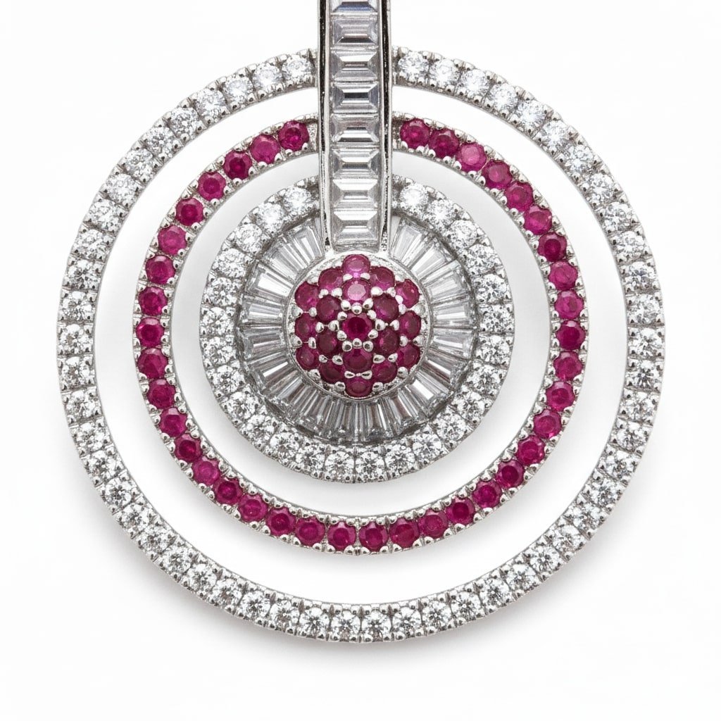 Fiery Red - White Rhodium Earrings - Opal Touch