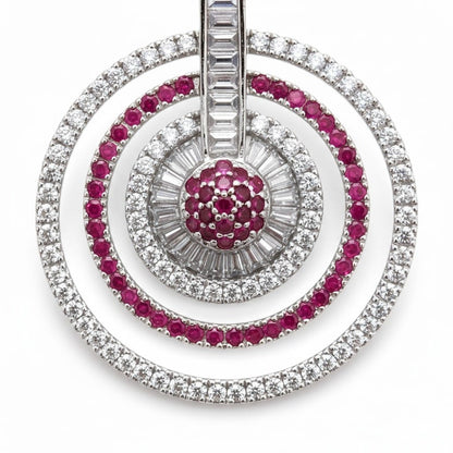 Fiery Red - White Rhodium Earrings - Opal Touch