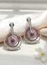 Fiery Red - White Rhodium Earrings - Opal Touch