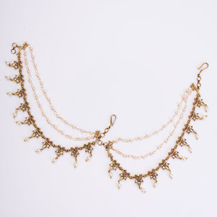 Kaan Chain - Floral Antique Hair Chain - Opal Touch