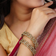 Bangles - Floral Cascade Mehendi Plated Bangles - Opal Touch