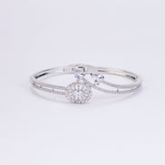Bracelet - Floral Dazzling Rhodium Plated Bracelet - Opal Touch