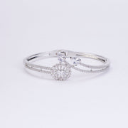 Bracelet - Floral Dazzling Rhodium Plated Bracelet - Opal Touch