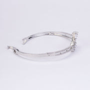 Bracelet - Floral Dazzling Rhodium Plated Bracelet - Opal Touch