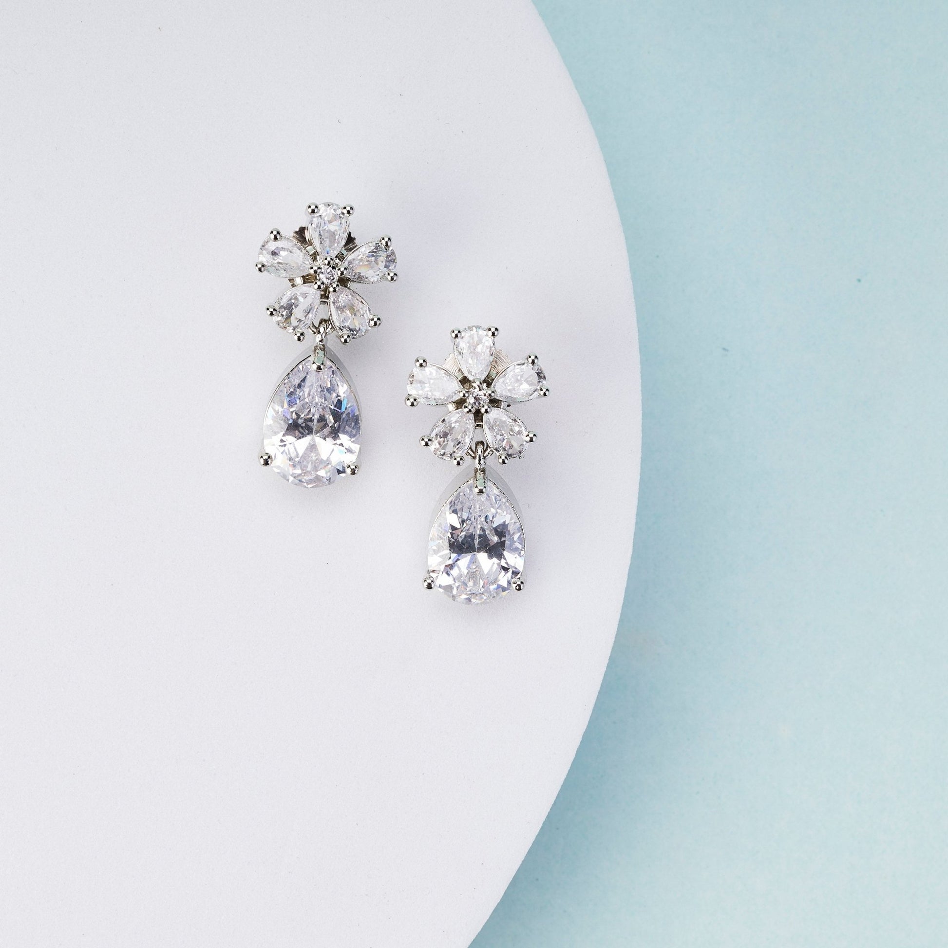Earrings - Floral Encanted Dewdrops - Opal Touch