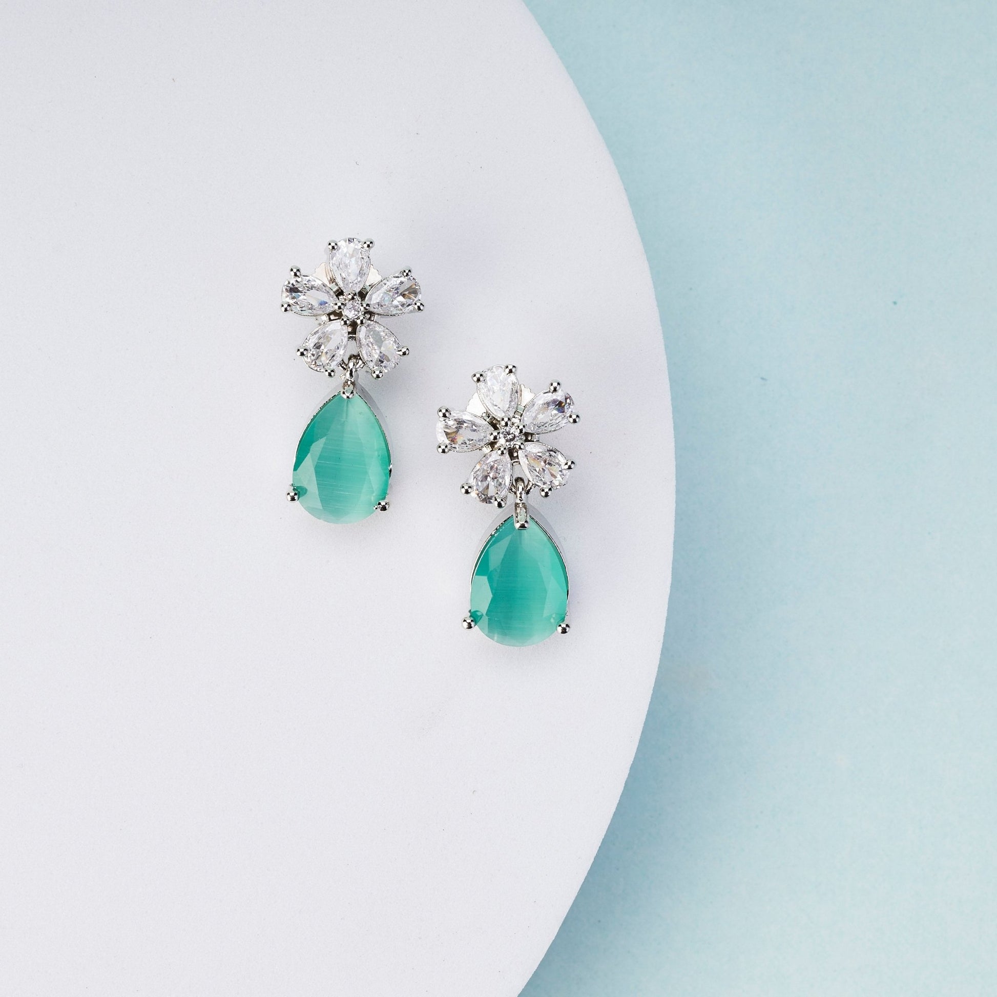 Earrings - Floral Encanted Dewdrops - Opal Touch