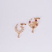 Nose Pin - Floral Gold Plated Combo Nose Pins - Opal Touch