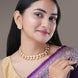 Necklace - Floral Kundan Gold Plated Necklace Set - Opal Touch